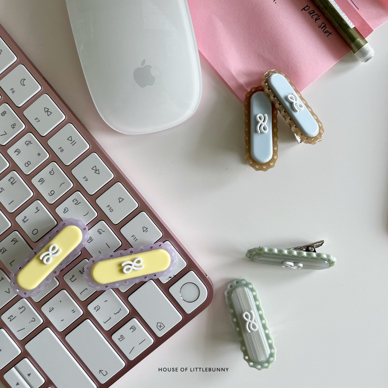 BISCUIT HAIR CLIPS MATCHA