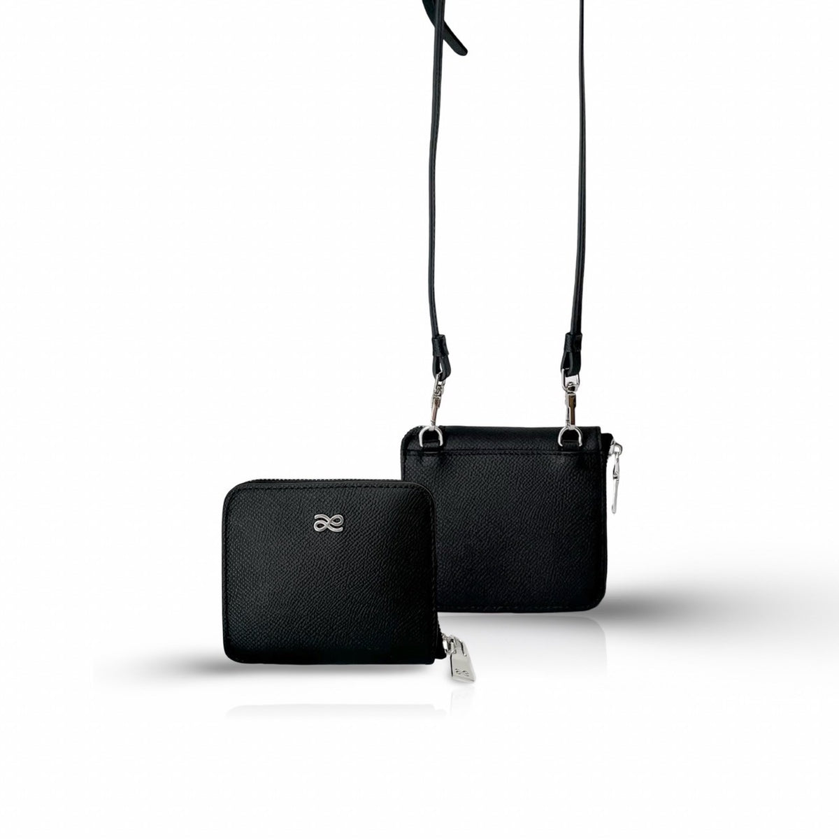 SHORT ZIPPY WALLET EPSOM PU BLACK