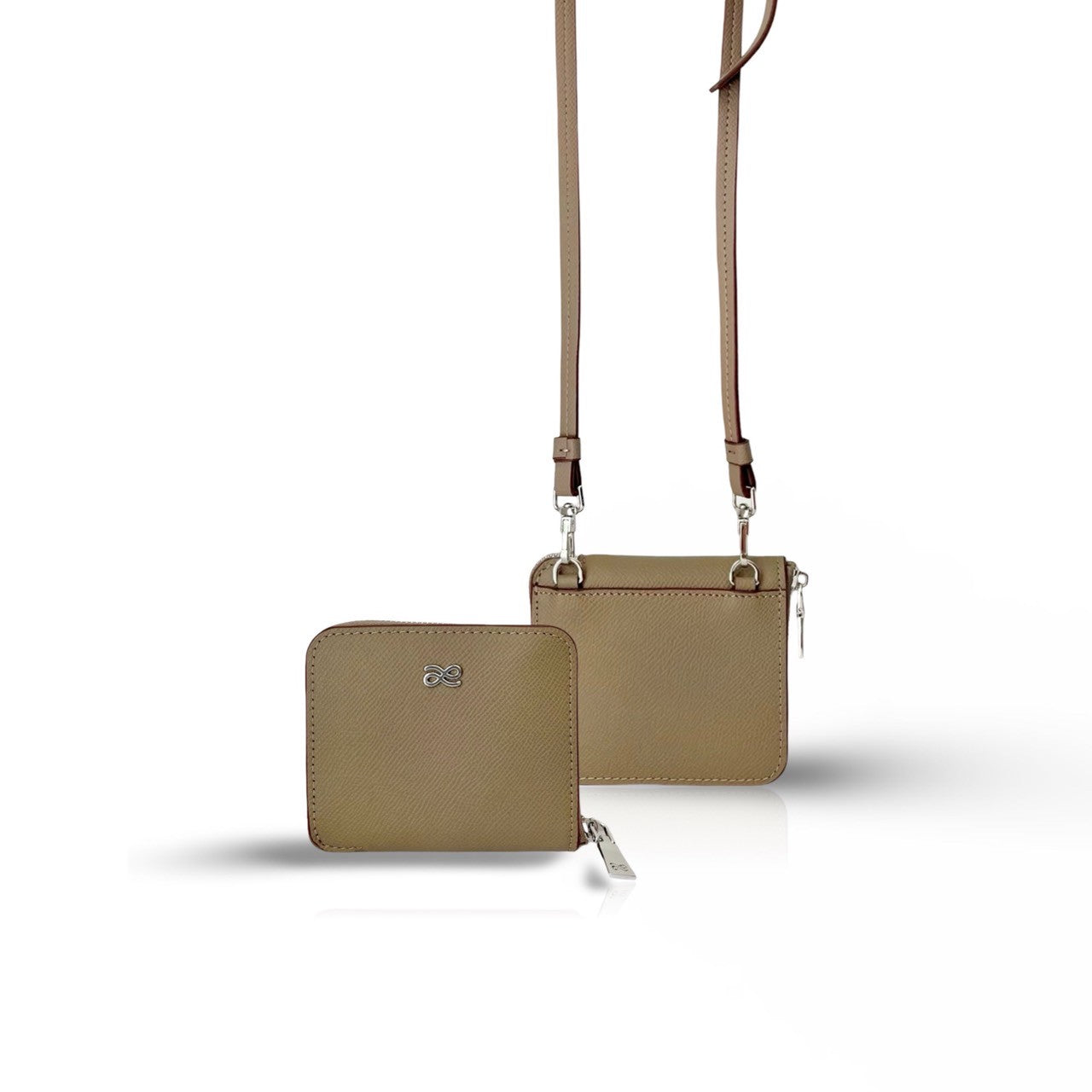 SHORT ZIPPY WALLET EPSOM PU TAN TAUPE – HOUSE OF LITTLEBUNNY